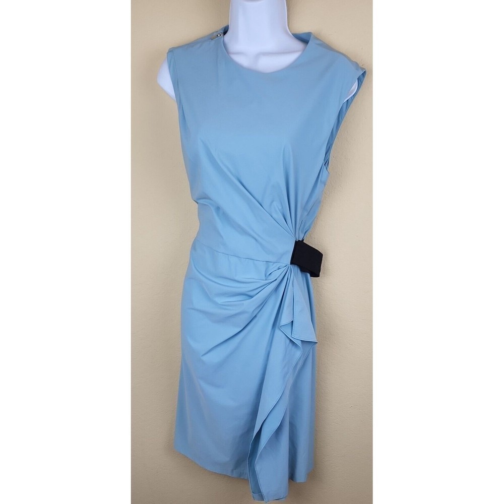 Diane von Furstenberg Alba Two Mini blue‎ shoulder zip dress 10